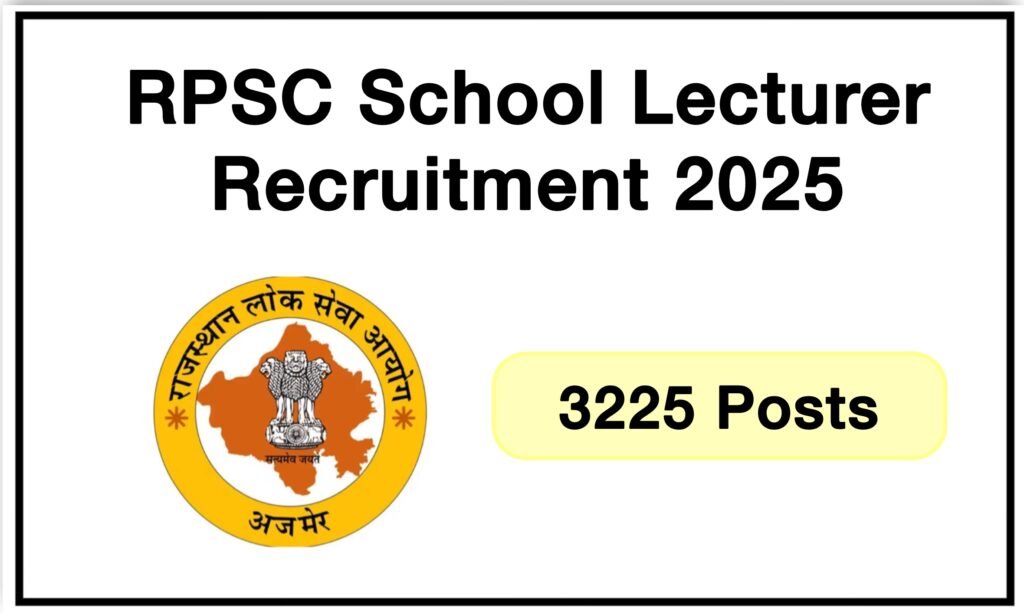 RPSC School Lecturer Recruitment 2025