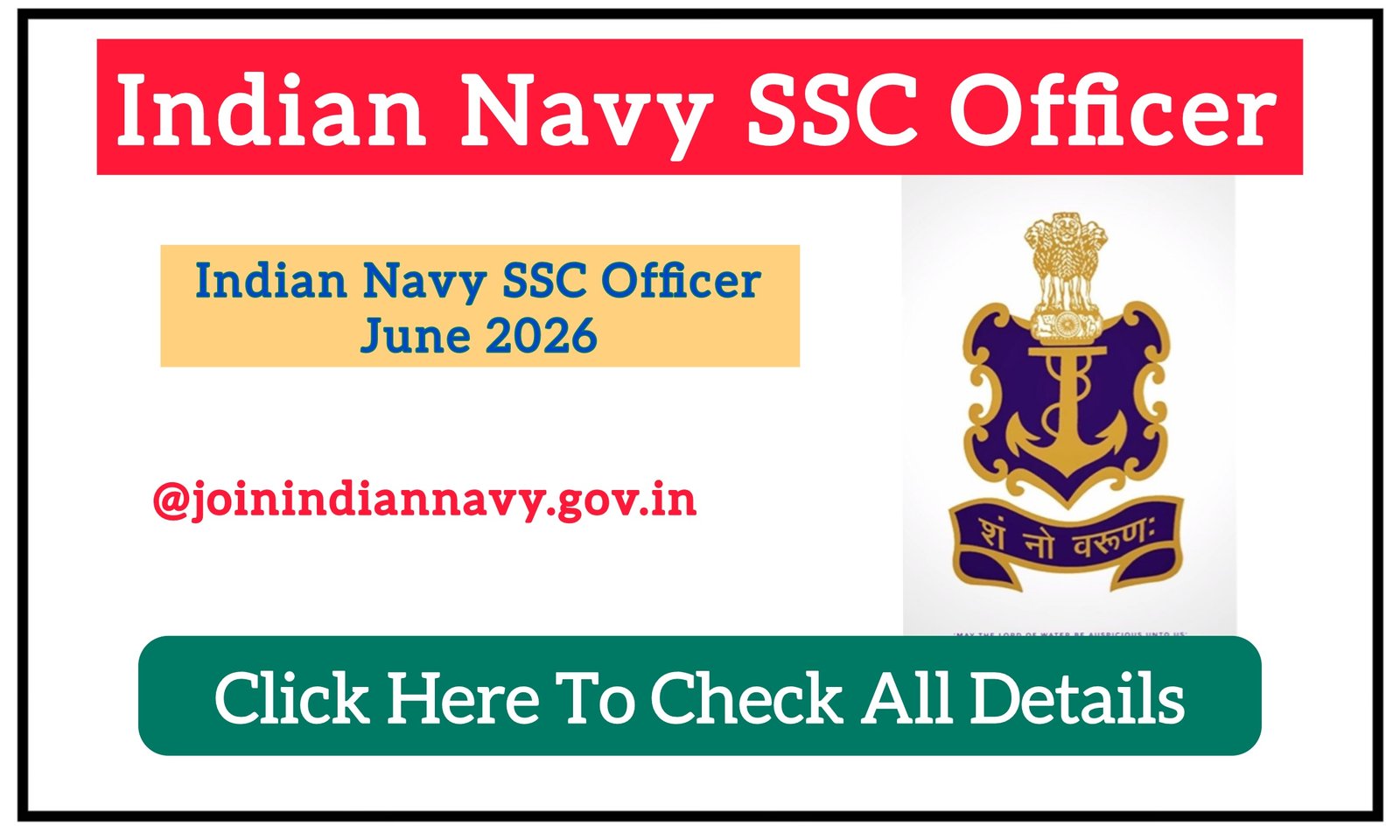 Indian Navy SSC Officer June 2026 Recruitment 2025
