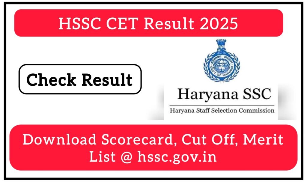 HSSC CET Result 2025