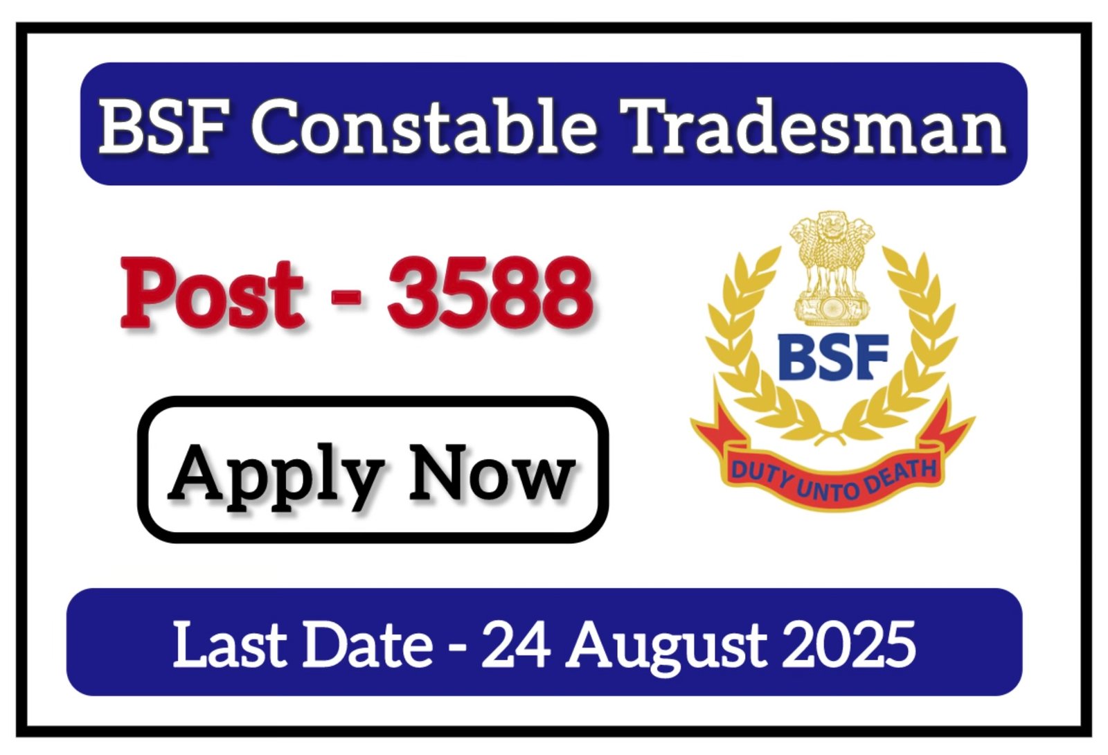 BSF Constable Tradesman Recruitment 2025