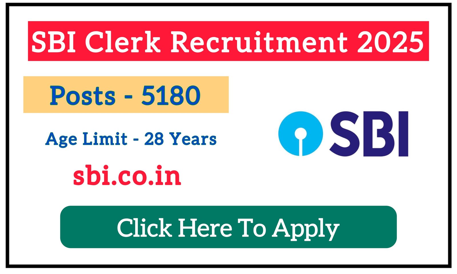 SBI Clerk Recruitment 2025