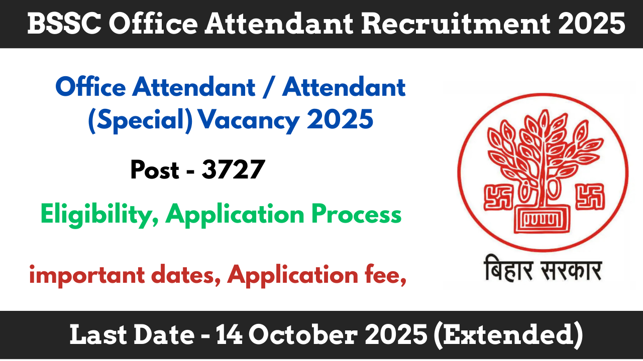 BSSC Office Attendant Recruitment 2025